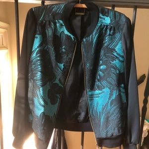 Gorgeous Trina Turk Metallic bomber jacket.